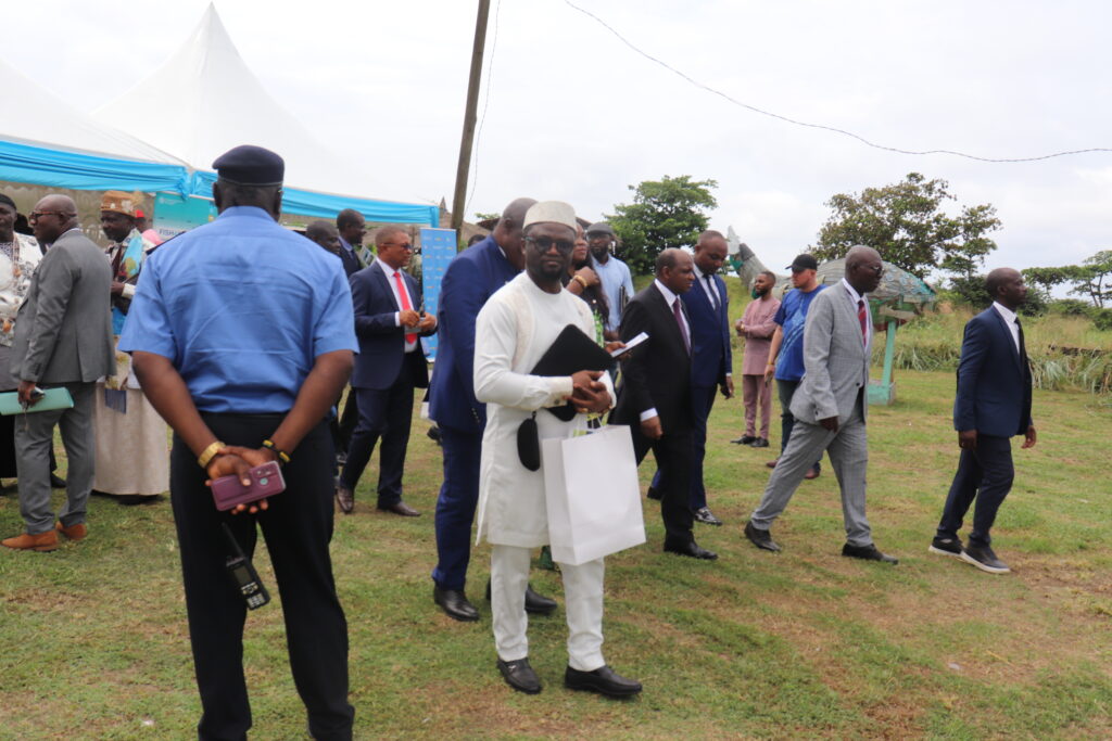 FAO regional Representative in White among the officials at Mayi Village 